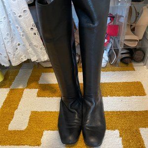 STUART WEITZMAN Black Leather Tall Boots w/ 3/4" Heel (US 8)